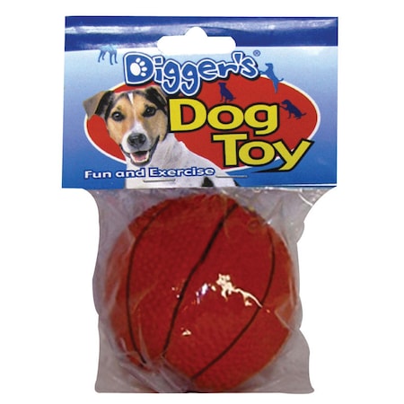 Diggers Boss Pet Digger's Orange Latex Basketball Squeaky Dog Toy Medium 1 pk 52532
